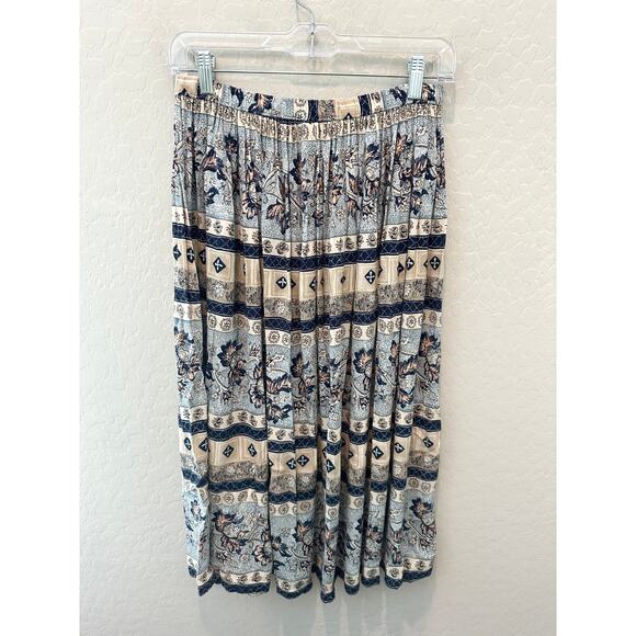 WORTHINGTON Vintage Midi Skirt Boho Floral 90s Cottagecore Elastic Waist Medium - Picture 4 of 5